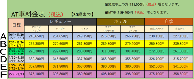 料金表