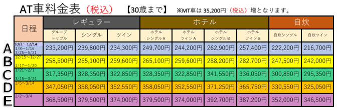 料金表